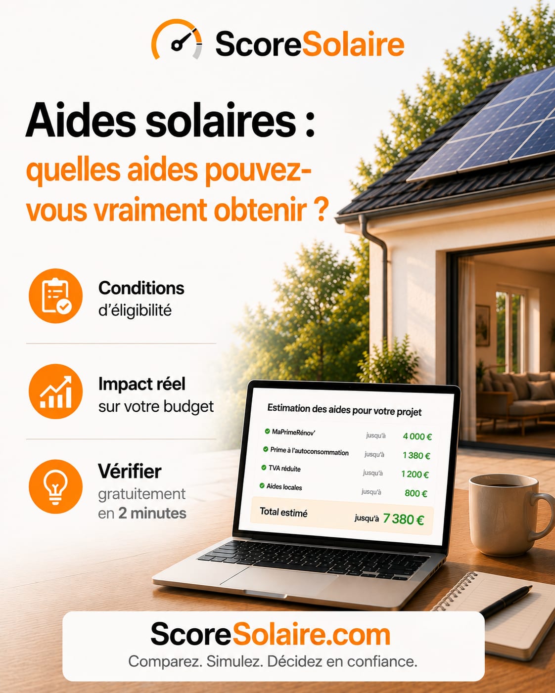 Aides aux panneaux solaires : éligibilité, montants applicables et impact sur le budget final