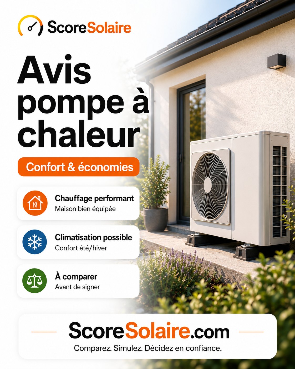Avis sur les pompes à chaleur : confort chauffage et climatisation, économies de chauffage, à condition d’un bon dimensionnement et d’un prix juste