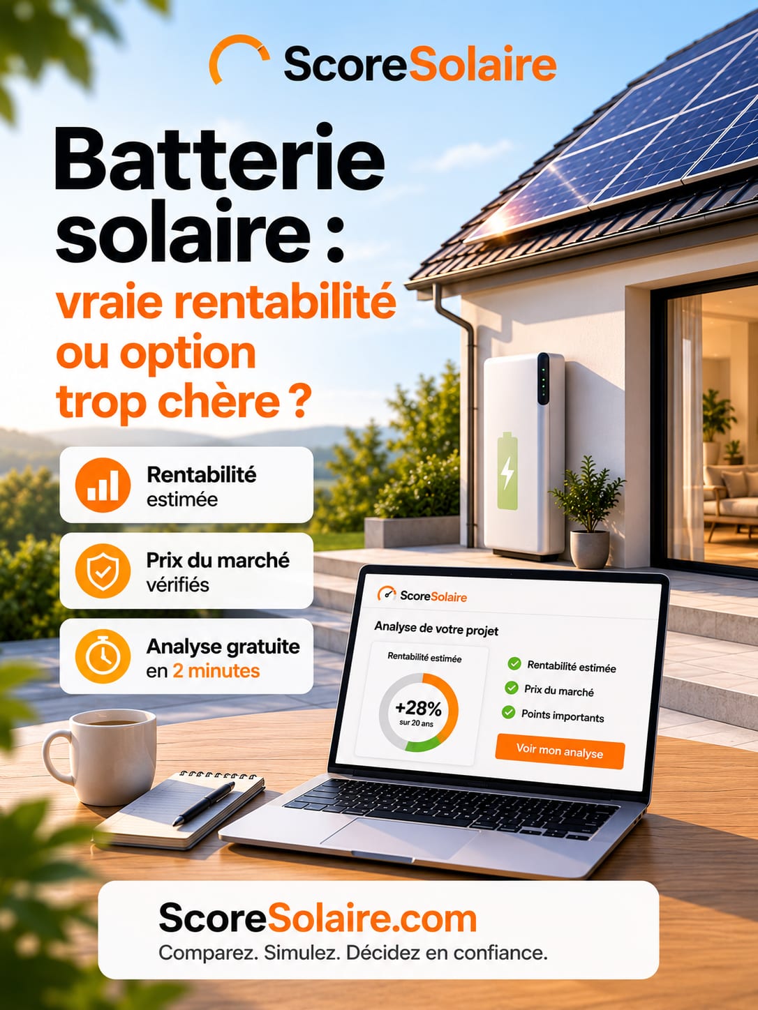 Batterie solaire : évaluer sa rentabilité réelle et son prix avant de l’ajouter à un devis photovoltaïque