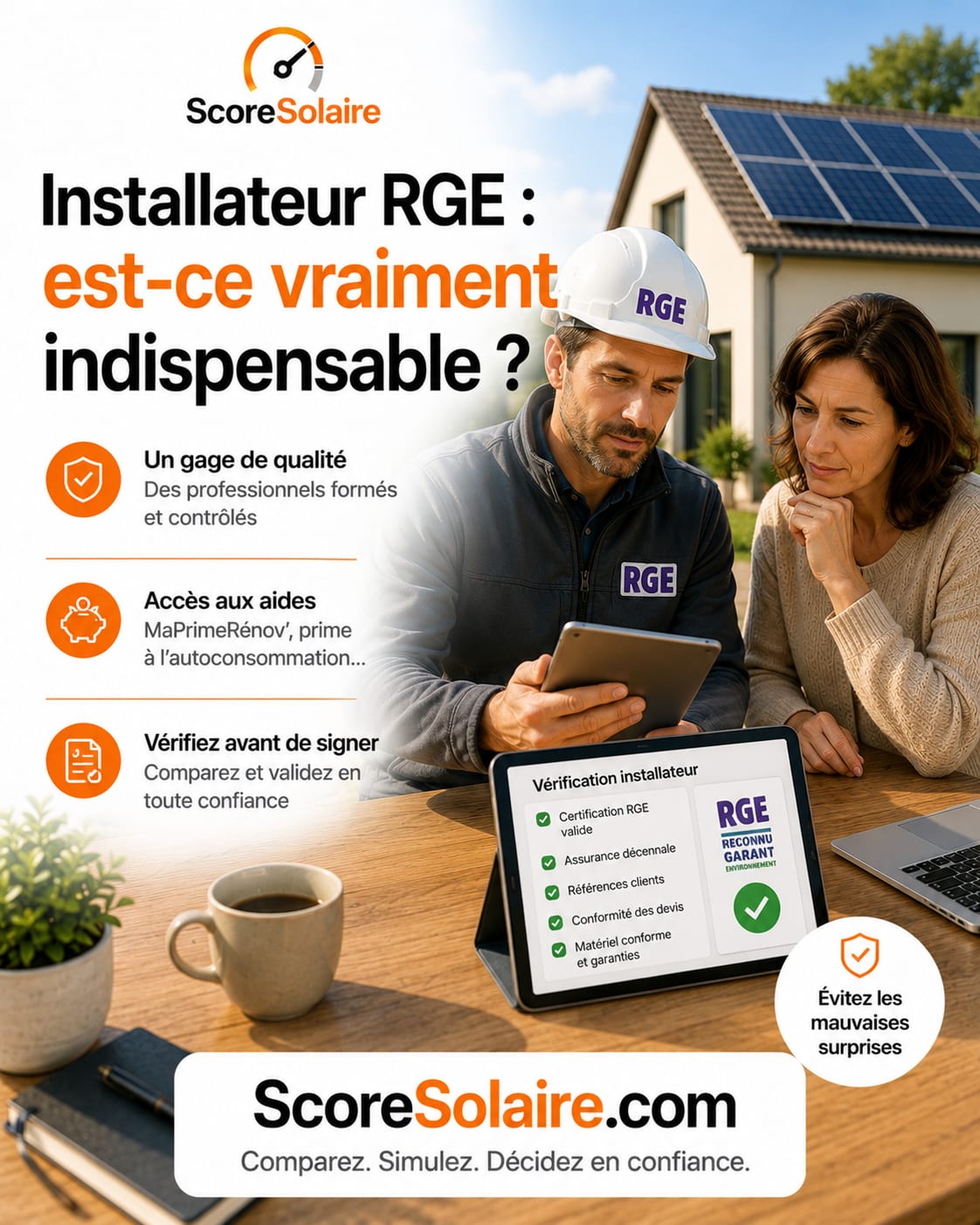 Vérifier qu’un installateur photovoltaïque est bien certifié RGE QualiPV avant de signer un devis solaire
