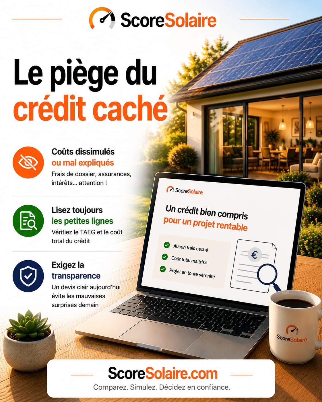 Crédit caché dans un devis de panneaux solaires : frais de dossier, assurances et intérêts à vérifier via le TAEG et le coût total