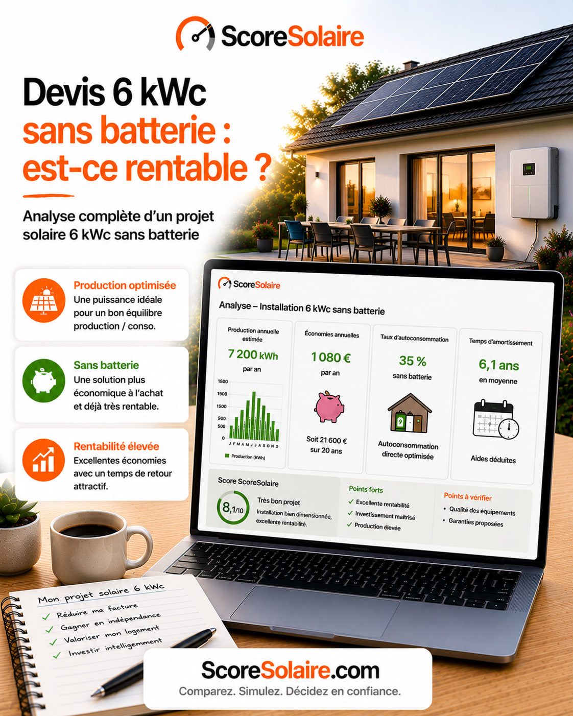 Cas réel d’un devis solaire 6 kWc sans batterie à 14 245 € : prix au-dessus du marché