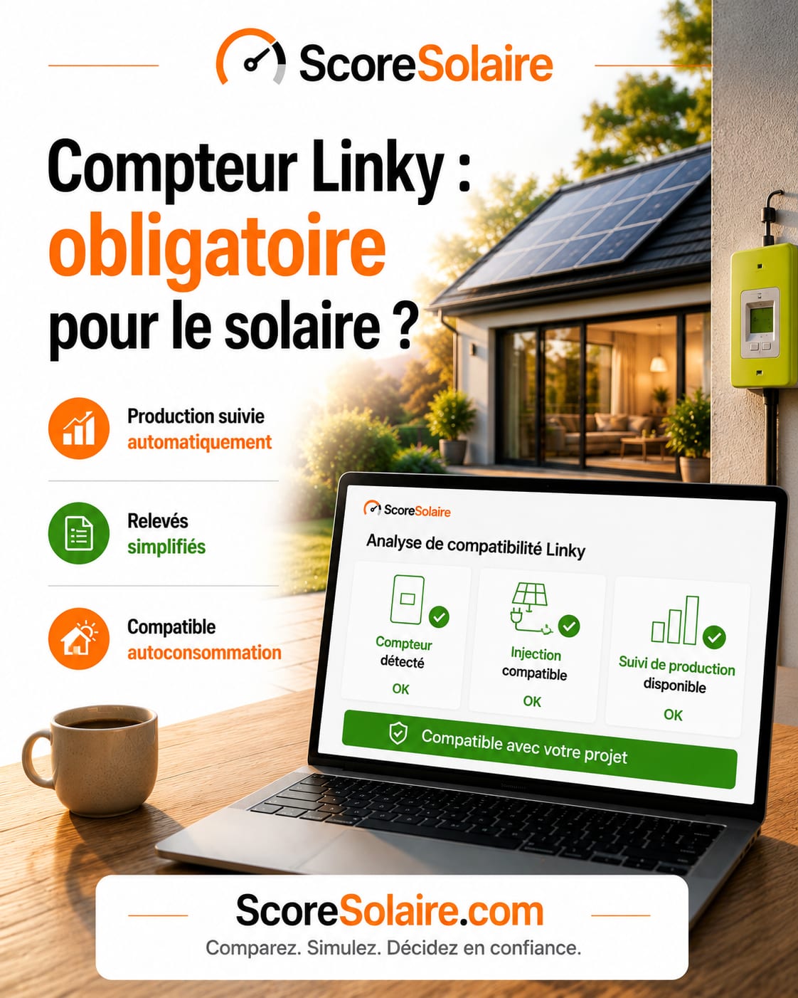 Compteur Linky et panneaux solaires : mesure de la production, de l’autoconsommation et de l’injection du surplus sur le réseau