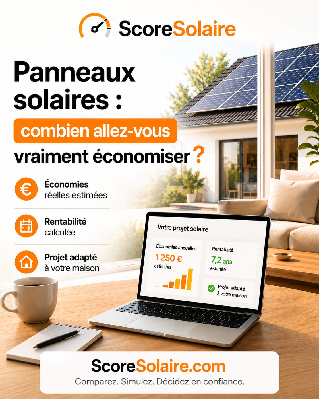 Estimer les économies réelles que des panneaux solaires peuvent générer chaque année selon sa maison