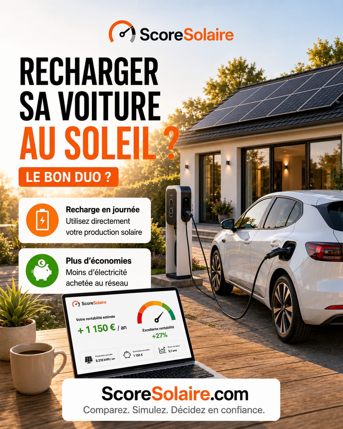 Recharger sa voiture électrique avec ses panneaux solaires en journée pour maximiser l’autoconsommation en 2026
