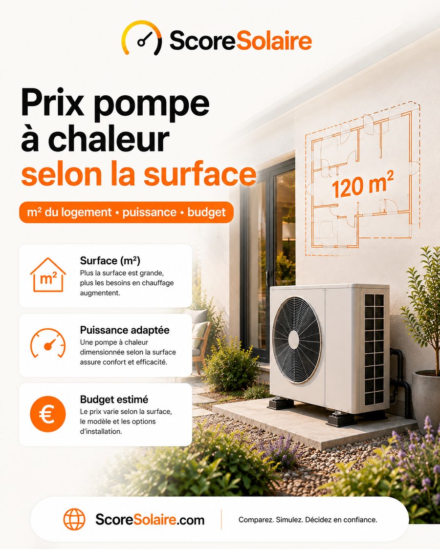 Prix d’une pompe à chaleur selon la surface de la maison en m² en 2026