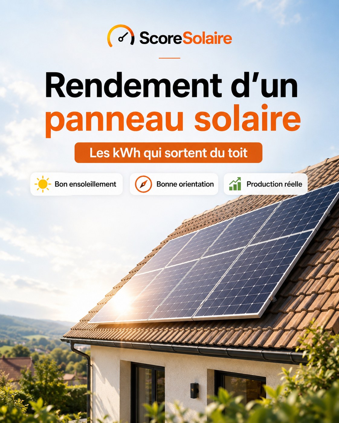 Rendement d’un panneau solaire : ensoleillement, orientation et pertes qui déterminent la production réelle en kWh