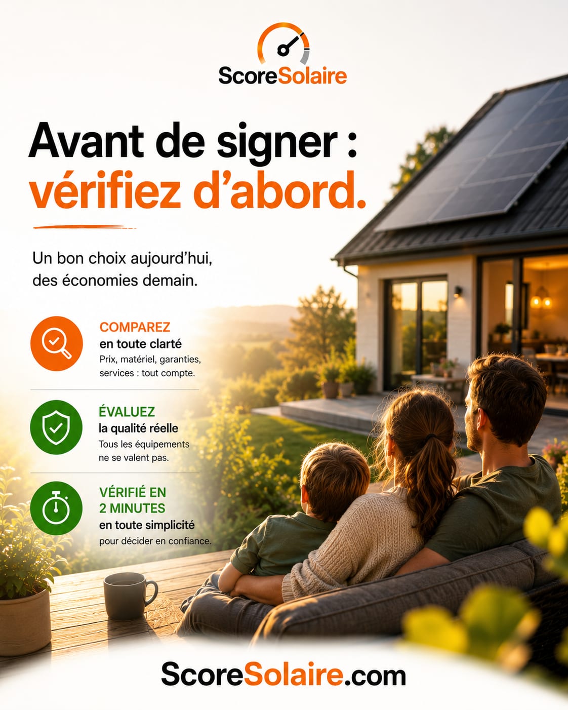 Trois points à vérifier sur un devis solaire avant de signer : prix marché, matériel, rentabilité
